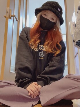 「RAGEBLUE（レイジブルー）のアイテム（帽子）」を使った、ゆゆさん（レディース・160cm）の冬コーディネート