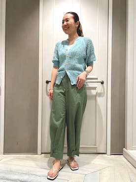 「カーキパンツ」｜平沼 彩花さん（レディース・161cm・20代）の夏コーディネート