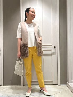 「ファージレ」｜「アイテム（スラックス）」を使った、平沼 彩花さん（レディース・161cm）の秋コーディネート