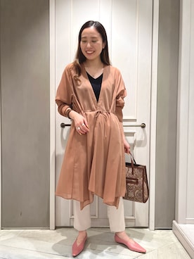「ロングカーディガン」｜平沼 彩花さん（レディース・161cm・20代）の秋コーディネート