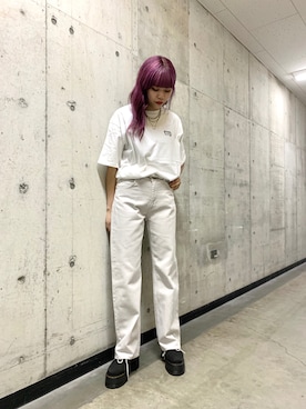 「厚底ブーツ」｜「アイテム（スニーカー）」を使った、竹市咲来さん（レディース・167cm）の夏コーディネート