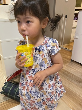 「Tartine et Chocolat（タルティーヌエショコラ）のアイテム（ワンピース/ドレス）」を使った、kyoto37さん（キッズ・80cm）の夏コーディネート