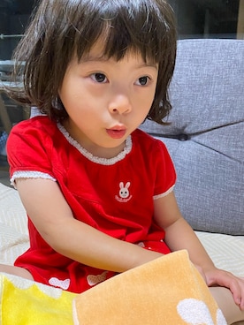 「MIKI HOUSE（ミキハウス）のアイテム（Tシャツ/カットソー）」を使った、kyoto37さん（キッズ・80cm）の夏コーディネート