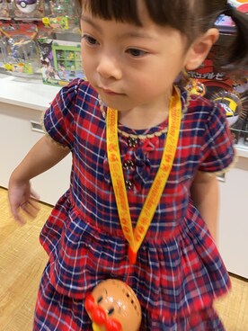「MIKI HOUSE（ミキハウス）のアイテム（ワンピース/ドレス）」を使った、kyoto37さん（キッズ・80cm）の夏コーディネート