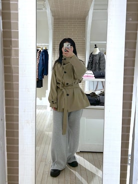 「mystic（ミスティック）のアイテム（トレンチコート）」を使った、yukatsuraさん（レディース・153cm）の春コーディネート