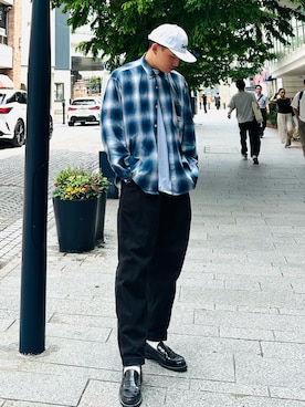 CAHLUMN/カウラム Magazine Pocket Open Collar Shirt(Ombre)/マガジン