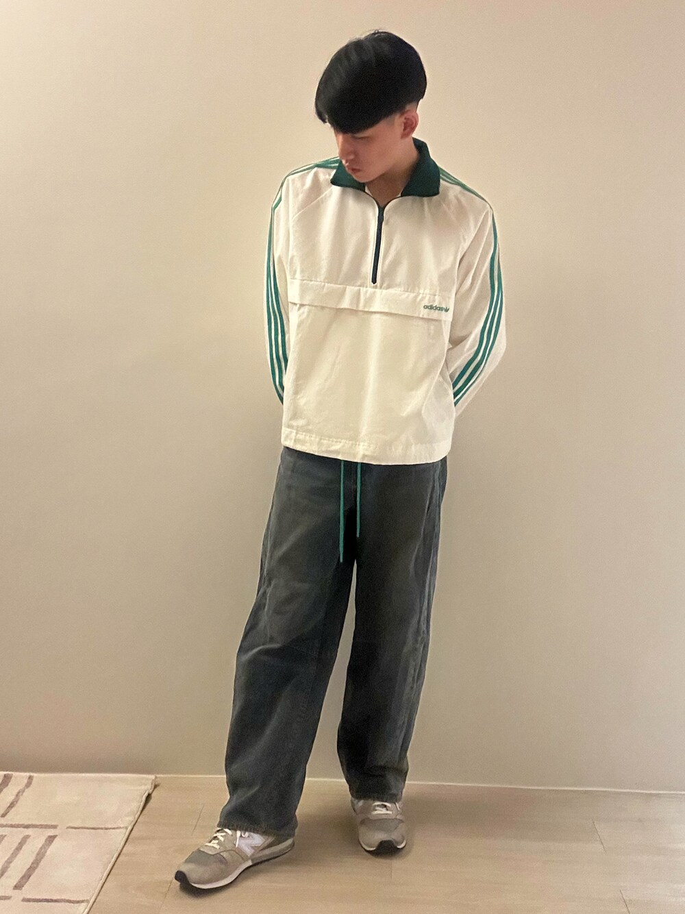 adidas ハーフジッププルオーバー さつまいもカラー カンガルーポケット M atmosとadidasによる G-SNK Collection第6弾、「adidas
