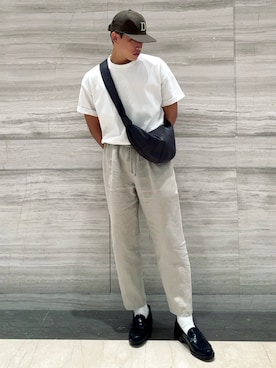 「LEMAIRE(ルメール)のアイテム」を使った、Ting Yuさん(メンズ・180cm)の秋コーディネート