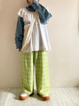 「アイテム（チュニック）」を使った、さぁやさん（レディース・152cm）の秋コーディネート