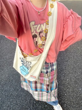 「CIAOPANIC TYPY（チャオパニックティピー）のアイテム（アクセサリー）」を使った、さぁやさん（レディース・152cm）の春コーディネート