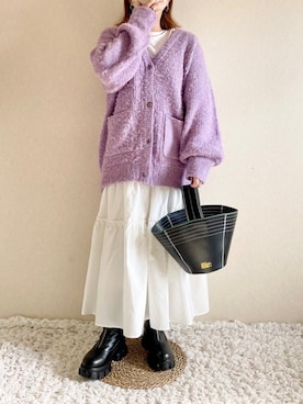 「AZUL by moussy（アズールバイマウジー）のアイテム」を使った、さぁやさん（骨格ストレート・レディース・152cm）の冬コーディネート