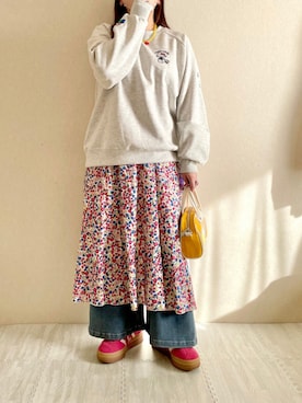 「アイテム（ショルダーバッグ、イエロー系）」を使った、さぁやさん（レディース・152cm）の冬コーディネート