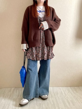 「アイテム（リング）」を使った、さぁやさん（レディース・152cm）の秋コーディネート