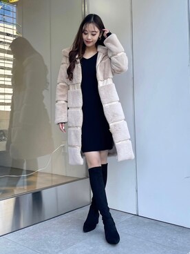 「ROYAL PARTY（ロイヤルパーティー）のアイテム（その他アウター）」を使った、Kana.さん（レディース・161cm）の冬コーディネート