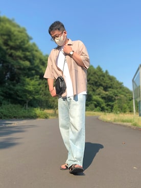 yatto1021さんの「【MinoriTY】フープ スエード ネックレス リングネックレス ユニセックス メンズ」を使ったコーディネート