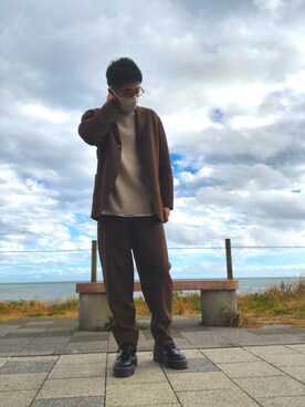 「ADRER（アドラー）の【ADRER】surgical stainless necklace / サージカルステンレスネックレス（ネックレス）」を使った、yatto1021さん（メンズ・174cm）の冬コーディネート