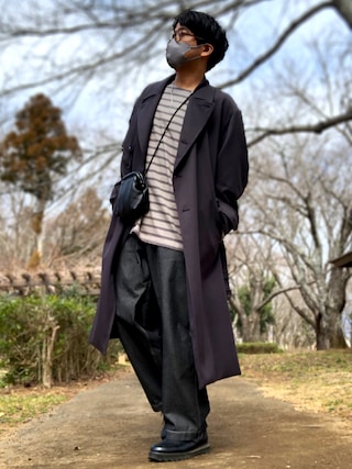 ジャケット・アウター LIDNM WOOL CHECK TRENCH COAT LIDNM（リドム）の「WOOL GABA TRENCH COAT（トレンチコート
