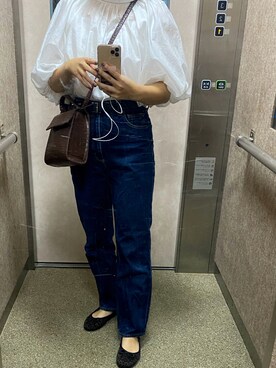 「SNIDEL（スナイデル）のボリュームシアーブラウス（シャツ/ブラウス）」を使った、Hozu🧸さん（レディース・154cm）の秋コーディネート