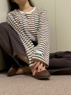 「ciatreのアイテム（トップス、ブラウン系）」を使った、Hozu🧸さん（レディース）の秋コーディネート