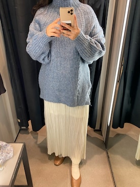 「LOWRYS FARM（ローリーズファーム）の感動フィットシューズ　930503（バレエシューズ、ベージュ系）」を使った、Hozu🧸さん（レディース）の冬コーディネート