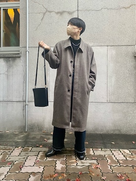 クロさんの「logo square shoulder bag / ロゴスクエアショルダーバッグ」を使ったコーディネート