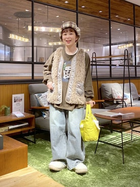 「アイテム（ベスト）」を使った、おかでぃさん（レディース・157cm・30代）の秋コーディネート