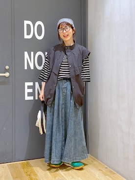 「アイテム（ニットキャップ/ビーニー）」を使った、おかでぃさん（レディース・157cm・30代）の夏コーディネート