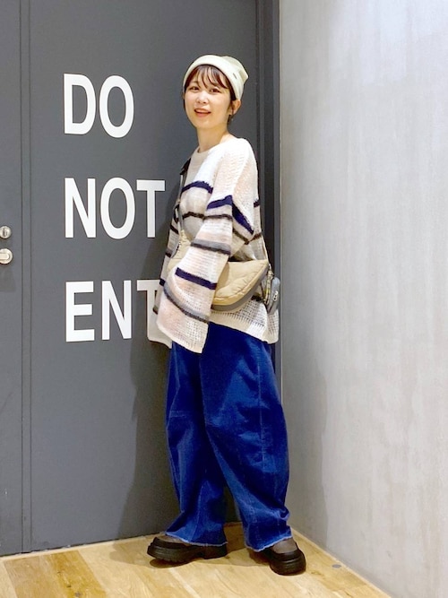 セール】透かしMIXボーダーニットプルオーバー（ニット/セーター