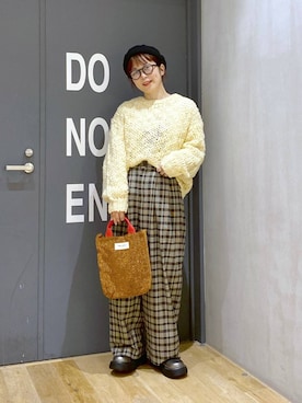 「アイテム（ハンチング/ベレー帽）」を使った、おかでぃさん（レディース・157cm）の秋コーディネート