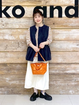 「niko and...（ニコアンド）のオリジナルスニーカーソールローファー（ローファー）」を使った、おかでぃさん（レディース・157cm）の春コーディネート