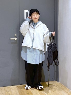 「niko and...（ニコアンド）のアイテム（ニットキャップ/ビーニー）」を使った、おかでぃさん（レディース・157cm）の秋コーディネート