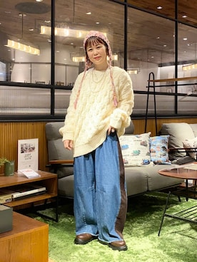 「おでかけ」｜「アイテム（帽子）」を使った、おかでぃさん（レディース・157cm）の秋コーディネート