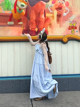 「アイテム（ワンピース/ドレス、ブルー系）」を使った、maasanさん（レディース・148cm）の秋コーディネート