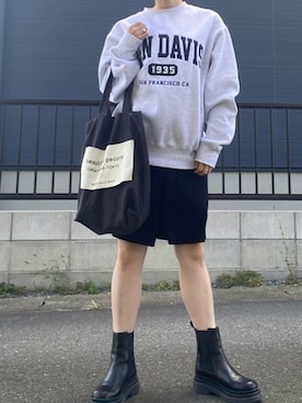 「BEN DAVIS（ベンデイビス）のアイテム（スウェット）」を使った、arinco25さん（レディース・150cm）の秋コーディネート