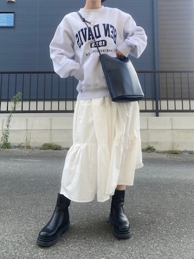「BEN DAVIS（ベンデイビス）のアイテム（スウェット）」を使った、arinco25さん（レディース・150cm）の秋コーディネート