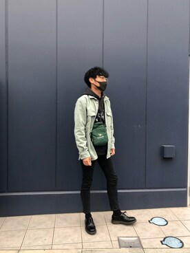 Zara ザラ のデニムジャケット グリーン系 を使ったメンズ人気ファッションコーディネート Wear