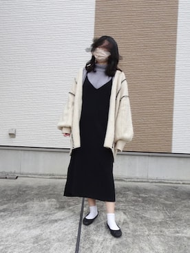 「ガウン」｜「アイテム（バレエシューズ）」を使った、ちょこさん（レディース・157cm）の冬コーディネート