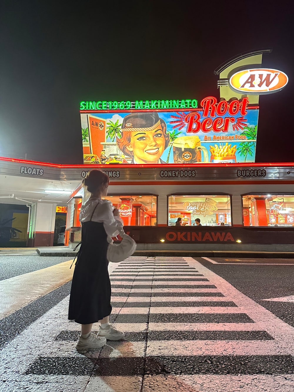 「沖縄、A&W」｜「シーインのアイテム（バッグ、ホワイト系）」を使った、s u z u h aさん（レディース・143cm）の冬コーディネートの1枚目の写真
