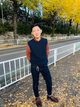 「NET（ネット）のアイテム（パンツ）」を使った、小林さん（レディース・160cm）の冬コーディネート