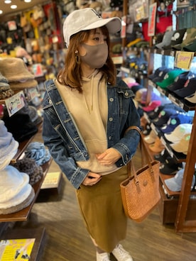 「キャップ女子」｜maiさん（レディース・158cm）の秋コーディネート