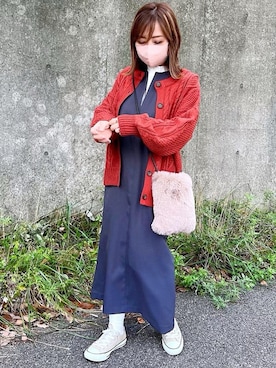 「Honeys（ハニーズ）のアイテム（ジャンパースカート）」を使った、naaao25ysさん（レディース・148cm）の秋コーディネート