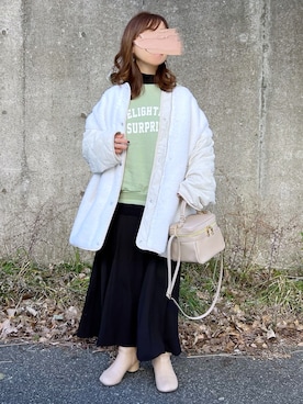 「rectangle（レクタングル）のアイテム（ノーカラージャケット）」を使った、naaao25ysさん（レディース・148cm）の冬コーディネート