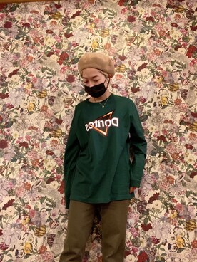 「EDWIN（エドウィン）のアイテム（デニムパンツ、グリーン系）」を使った、naruthさん（レディース・155cm）の秋コーディネート