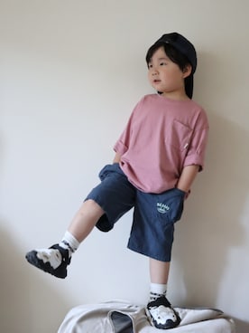 「BEAMS mini（ビームスミニ）のアイテム（パンツ）」を使った、yayaさん（キッズ・100cm）の春コーディネート