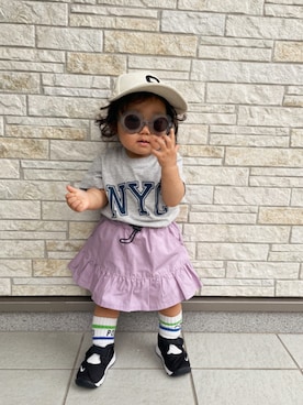 「アイテム（サングラス）」を使った、yayaさん（キッズ・70cm）の夏コーディネート