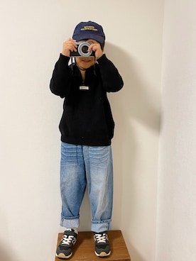 「devirock（デビロック）のアイテム（帽子）」を使った、yayaさん（キッズ・120cm）の秋コーディネート