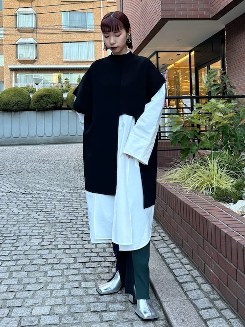 と*し様 ⭐︎UN3D. アンスリードニットベストASYMME ARCH UN3D./アンスリード/KNIT VEST DOCKING SHIRT/ニットベストドッキング
