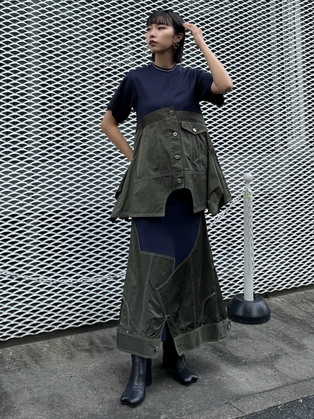 UN3D.（アンスリード）の「DENIM DETAIL DOCKING T-SH / デニム