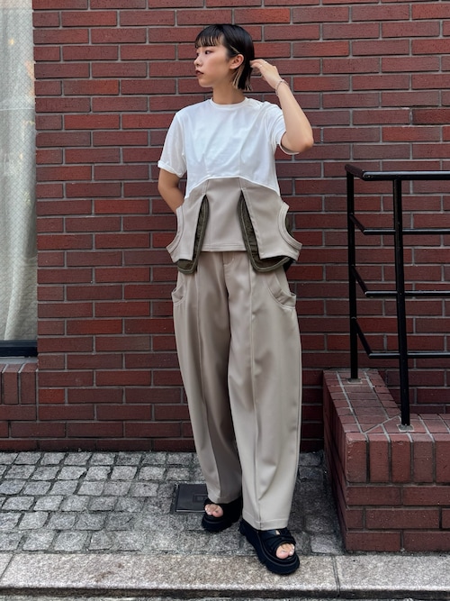 UN3D. パンツ HOLE DETAIL COCOON PT「セットアップ着用可能