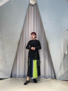 「メッシュスカート」｜YURIKAさん（レディース・167cm）の冬コーディネート